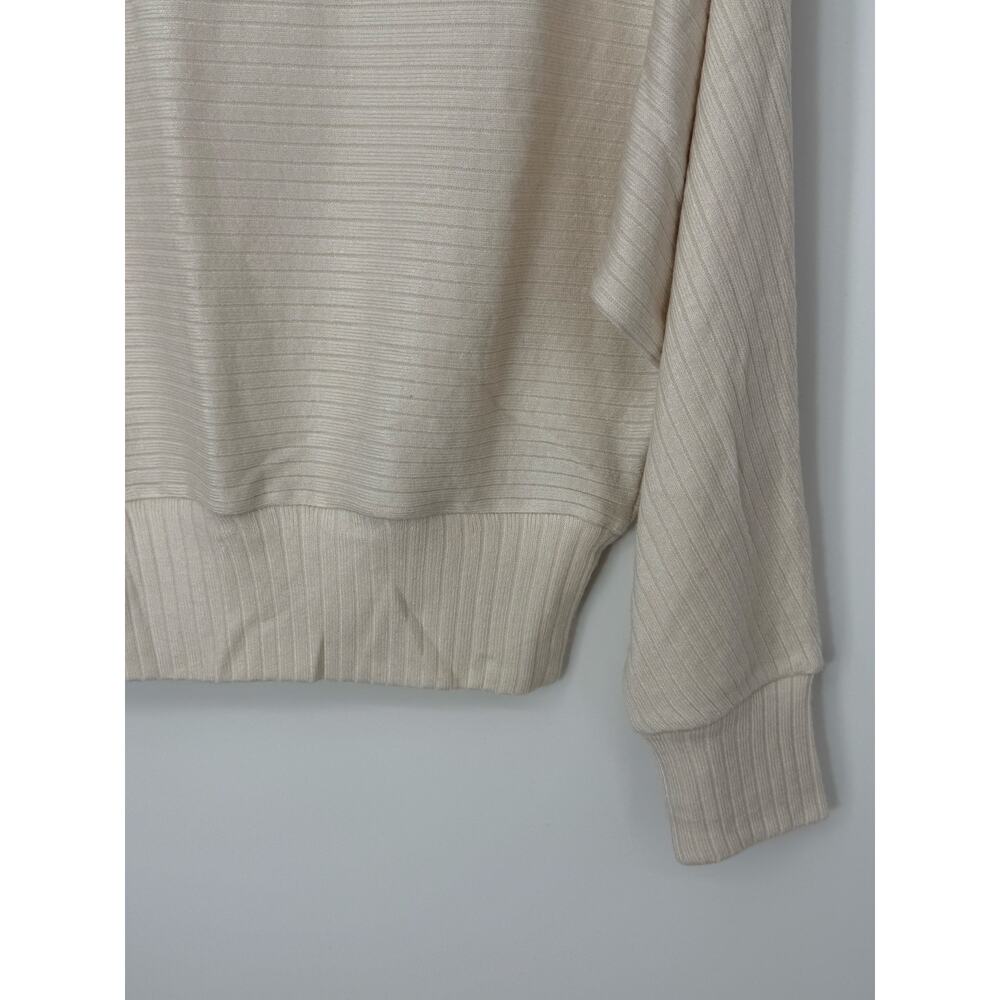 Madewell Mockneck Dolman Sleeve Rib Knit Top Cream Long Sleeve Pullover XS NWT - Picture 5 of 10